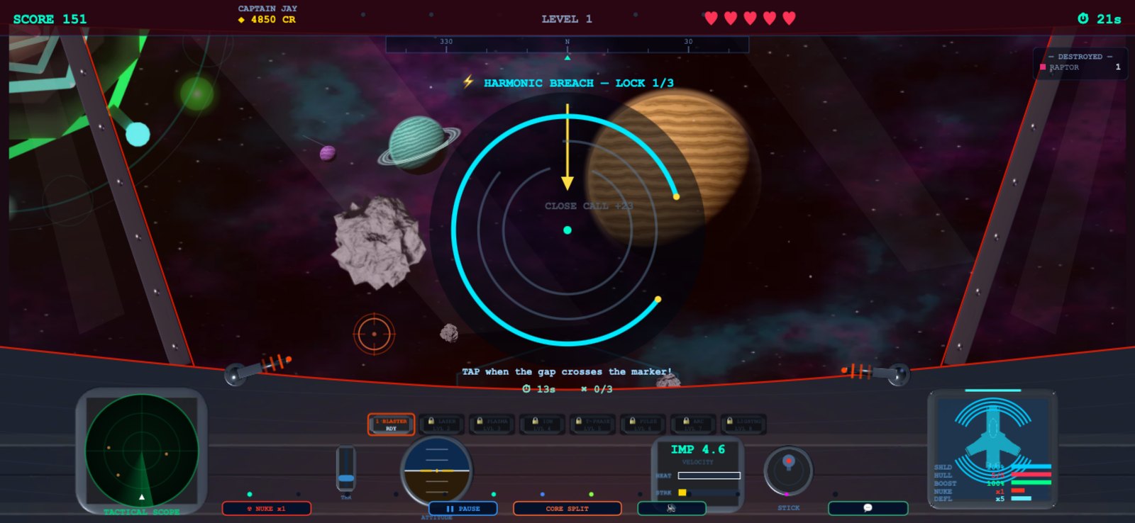 The Wooktalon Harmonic Breach — three counter-rotating shield rings
